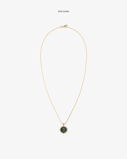 Aimé Leon Dore Evening blue 14Kt Gold Saint George Coin Pendant Jewelry