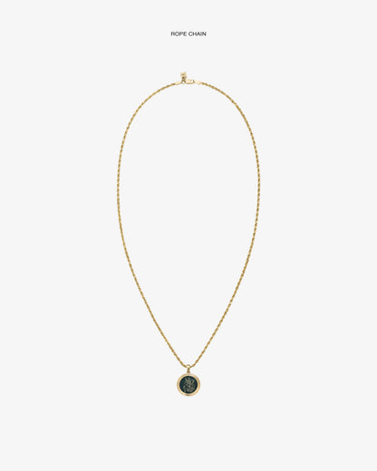 Aimé Leon Dore Evening blue 14Kt Gold Saint George Coin Pendant Jewelry