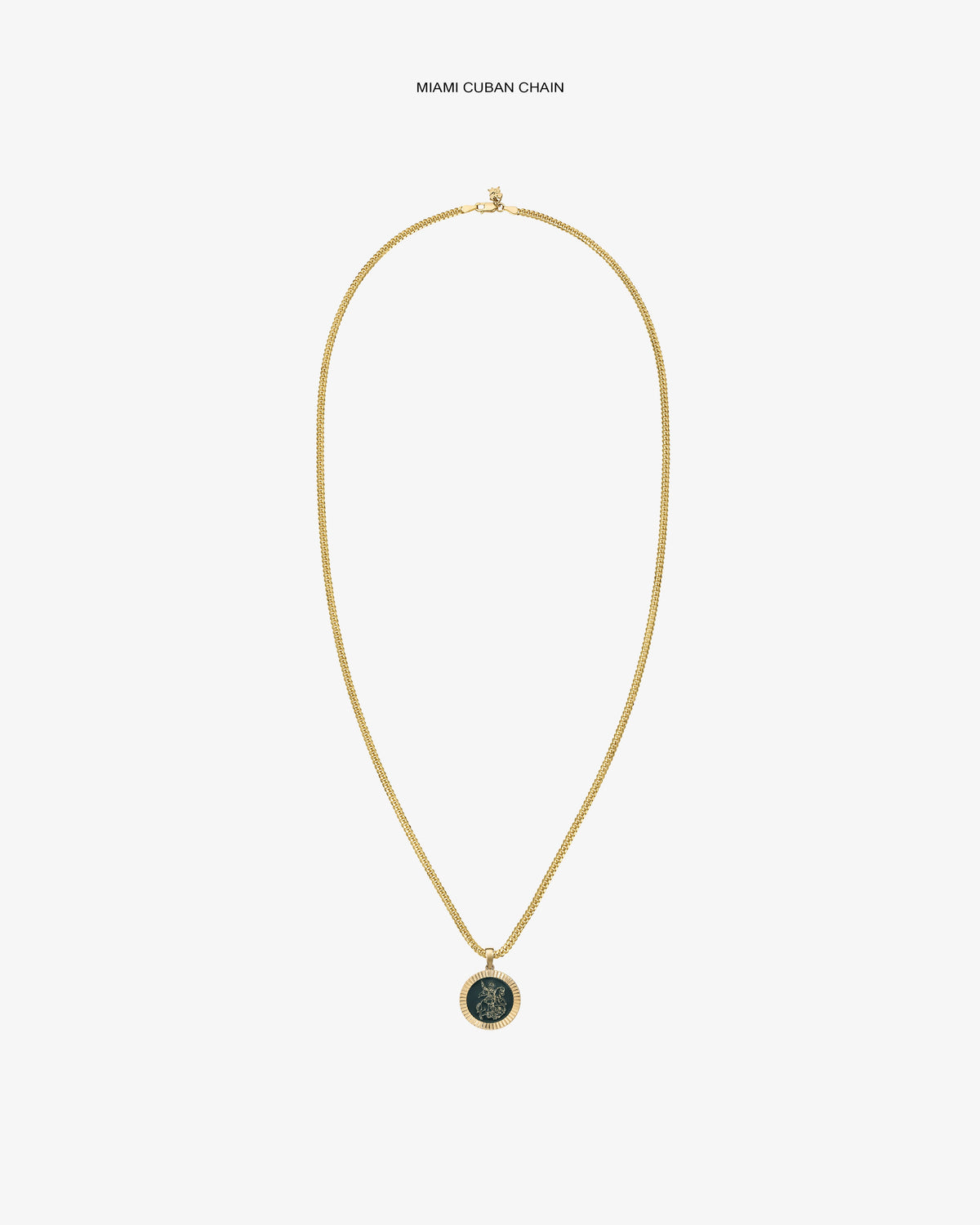 Aimé Leon Dore Evening blue 14Kt Gold Saint George Coin Pendant Jewelry