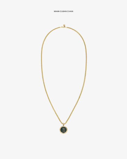 Aimé Leon Dore Evening blue 14Kt Gold Saint George Coin Pendant Jewelry