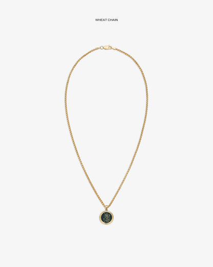 Aimé Leon Dore Evening blue 14Kt Gold Saint George Coin Pendant Jewelry