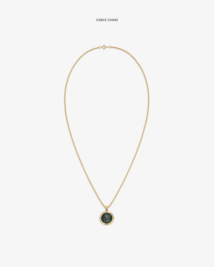 Aimé Leon Dore Evening blue 14Kt Gold Saint George Coin Pendant Jewelry
