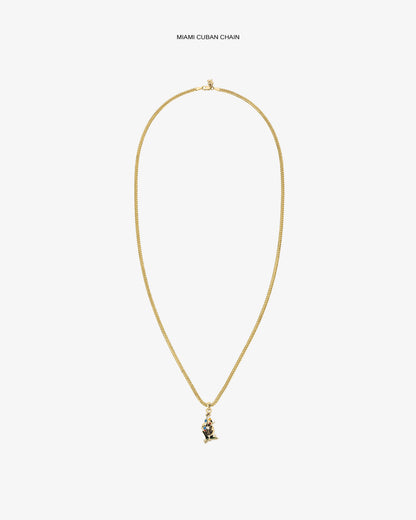 Aimé Leon Dore Evening blue 14Kt Gold Musician Pendant Jewelry