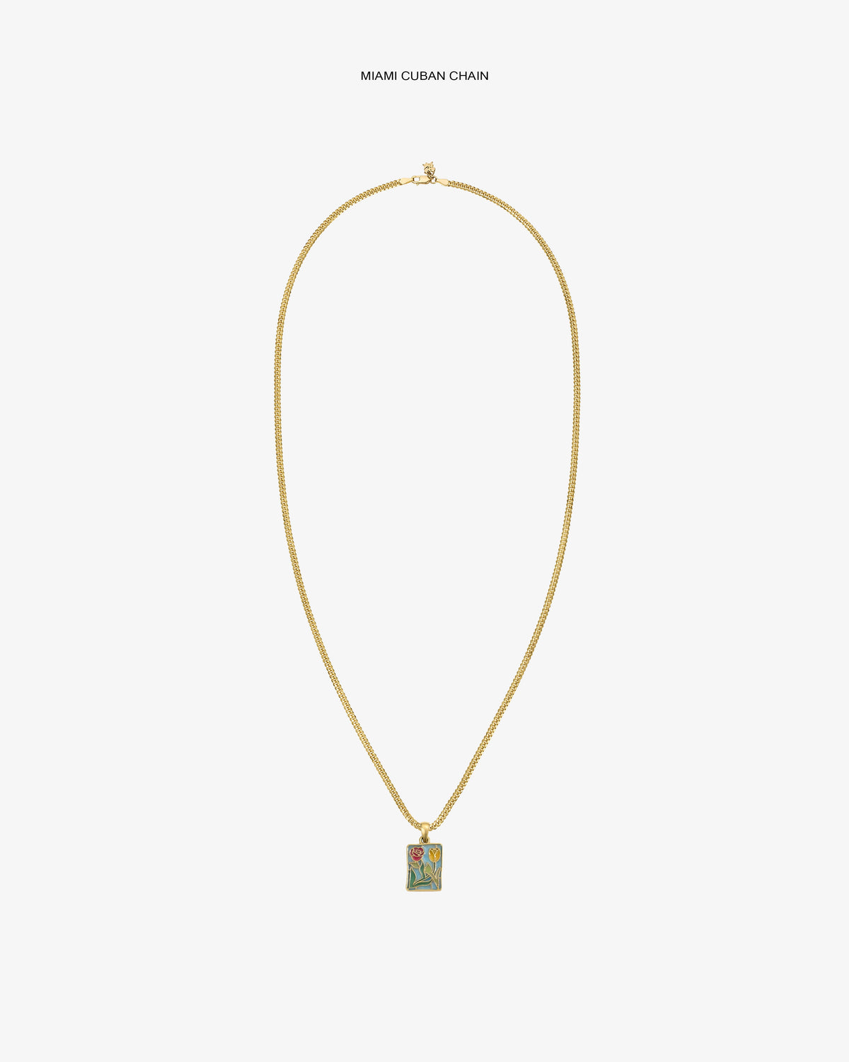 Aimé Leon Dore Evening blue 14Kt Gold Stained Glass Crest Pendant Jewelry