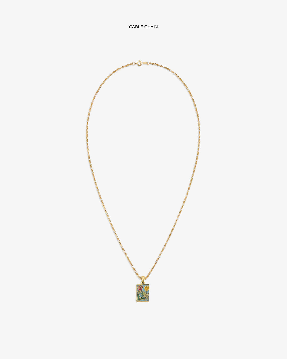 Aimé Leon Dore Evening blue 14Kt Gold Stained Glass Crest Pendant Jewelry