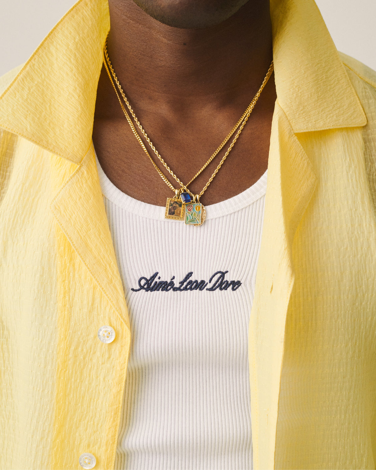Aimé Leon Dore Evening blue 14Kt Gold Mytilene Pendant Jewelry