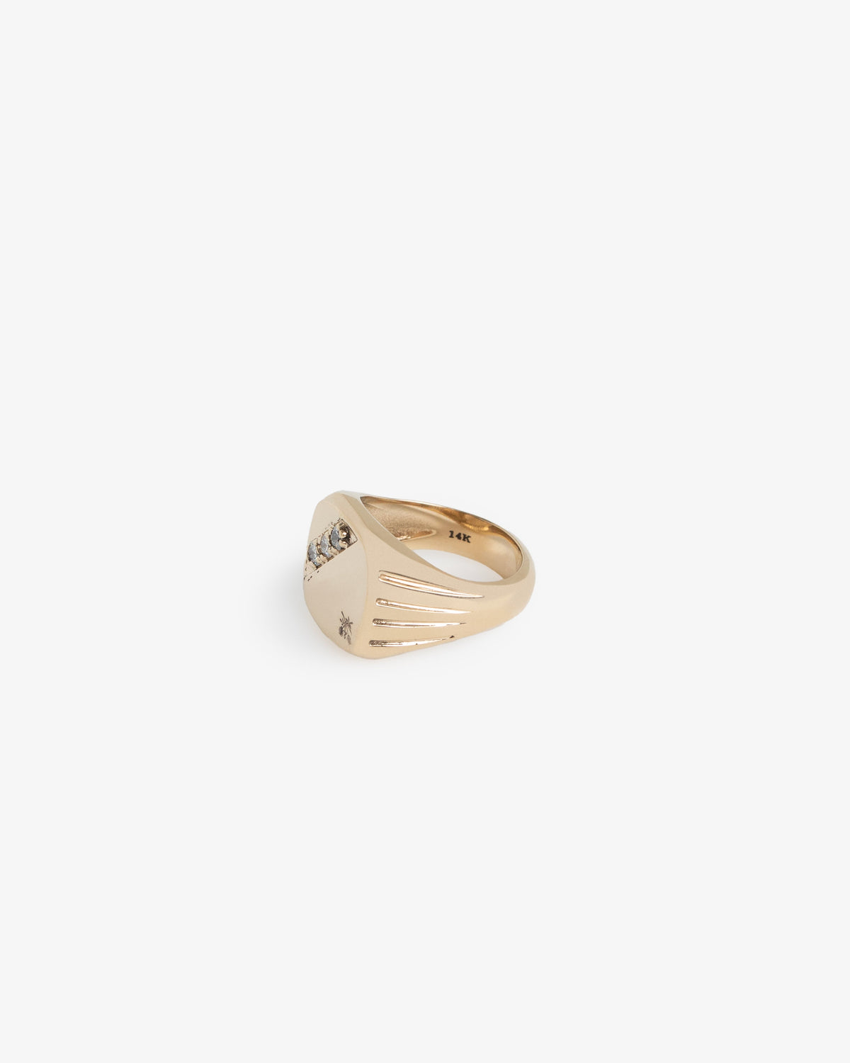 Aimé Leon Dore Evening blue 14Kt Gold Diamond Signet Ring Jewelry