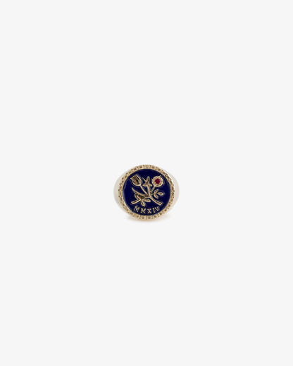 Aimé Leon Dore Evening blue 14Kt Queens Crest Ring Jewelry