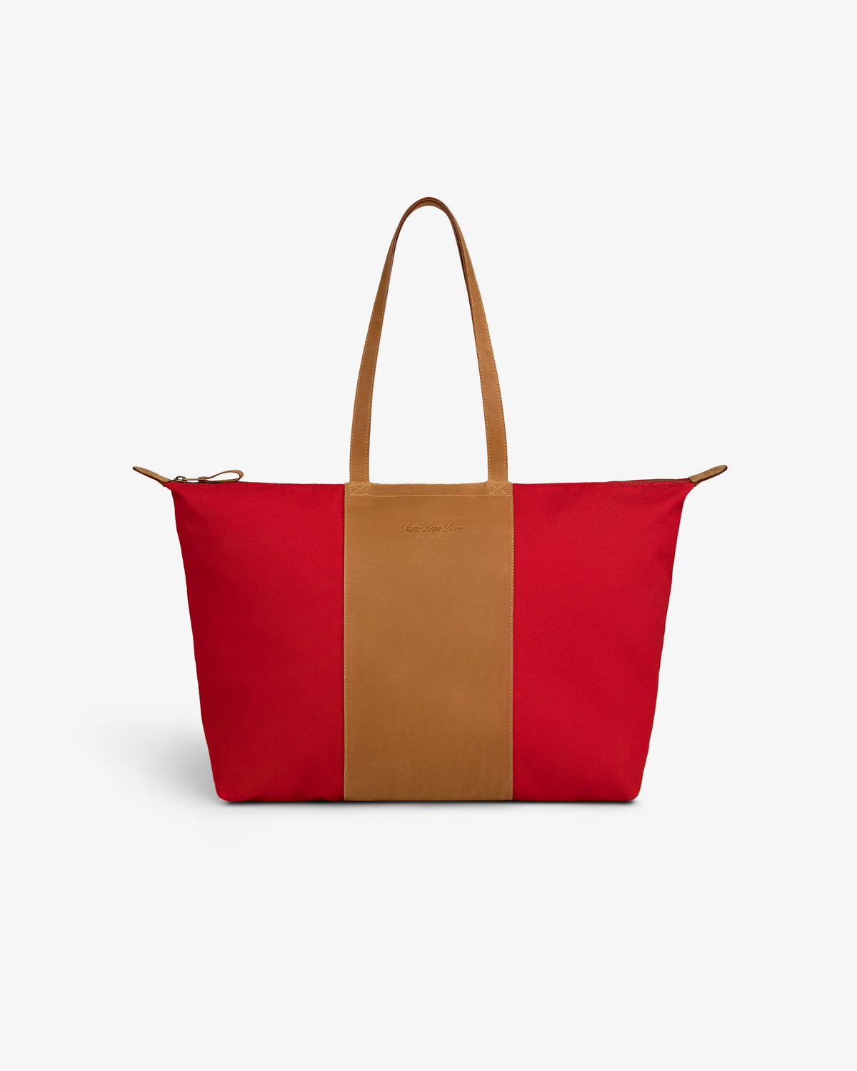 Aimé Leon Dore Equestrian red Leather Canvas Zip Tote Accessories