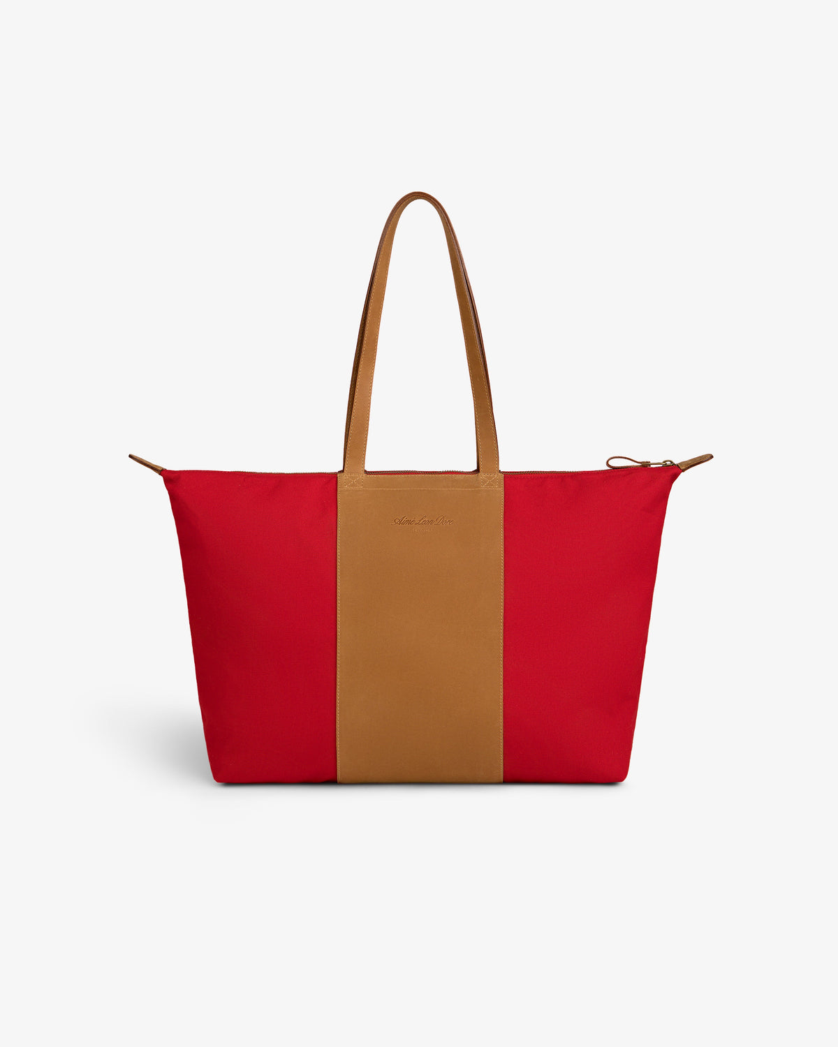 Aimé Leon Dore Equestrian red Leather Canvas Zip Tote Accessories