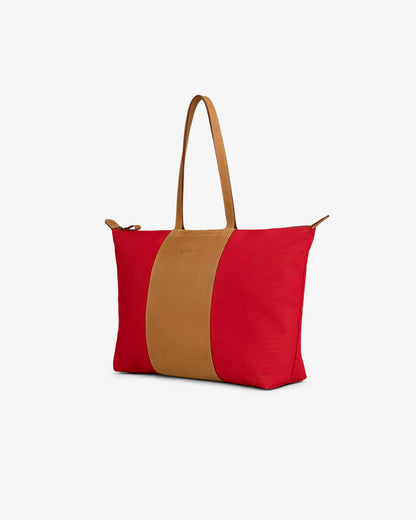 Aimé Leon Dore Equestrian red Leather Canvas Zip Tote Accessories