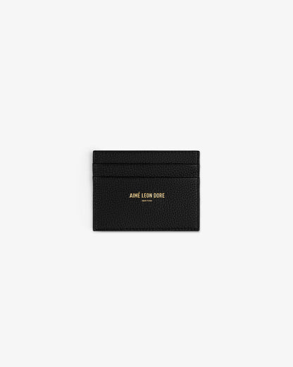 Aimé Leon Dore Jet black Leather Card Holder Accessories