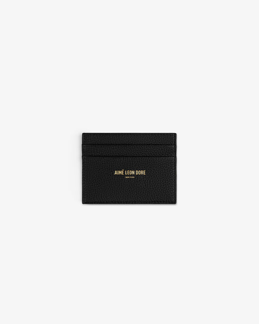 Aimé Leon Dore Jet black Leather Card Holder Accessories
