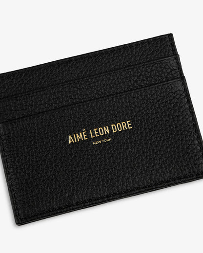 Aimé Leon Dore Jet black Leather Card Holder Accessories