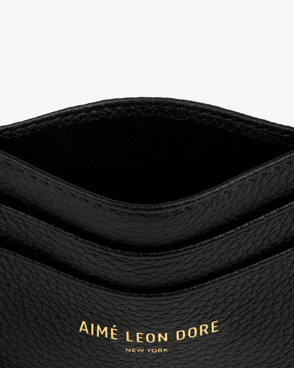 Aimé Leon Dore Jet black Leather Card Holder Accessories