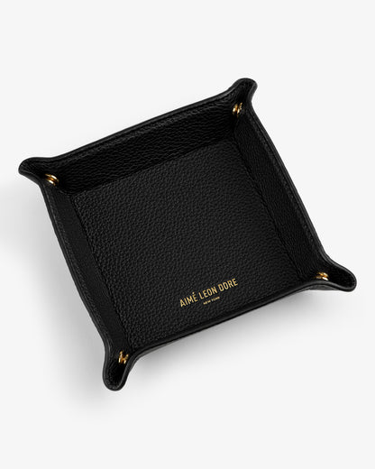 Aimé Leon Dore Jet black Leather Catchall Accessories