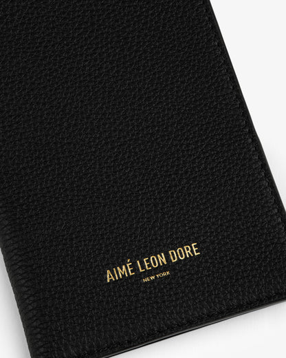 Aimé Leon Dore Jet black Leather Passport Holder Accessories