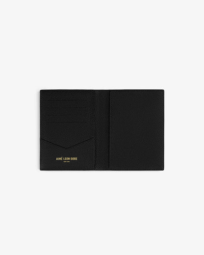 Aimé Leon Dore Jet black Leather Passport Holder Accessories