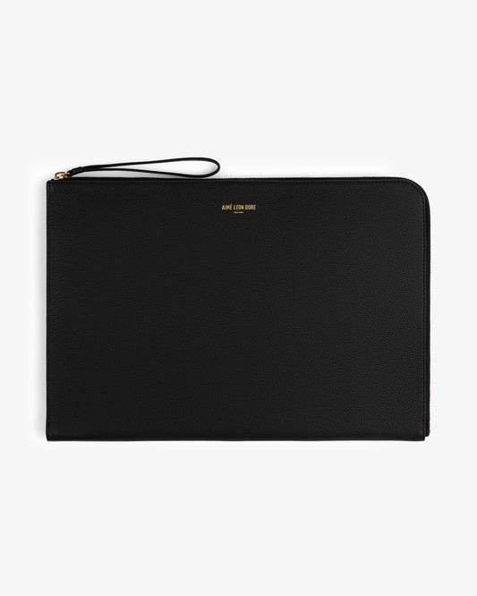 Aimé Leon Dore Jet black Large Leather Pouch Accessories