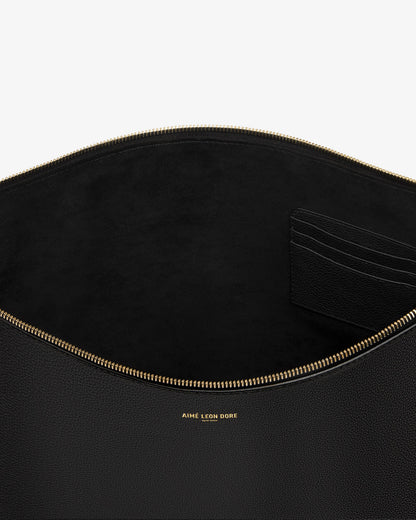 Aimé Leon Dore Jet black Large Leather Pouch Accessories