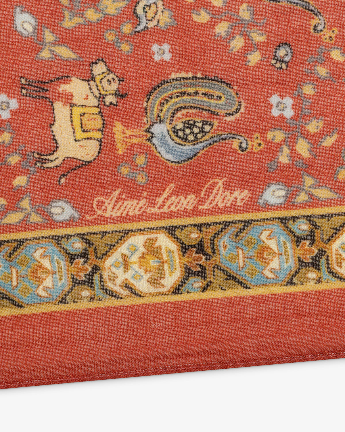 Aimé Leon Dore Evening blue Archival Print Wool Silk Bandana Accessories