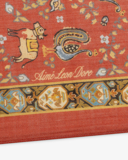Aimé Leon Dore Evening blue Archival Print Wool Silk Bandana Accessories