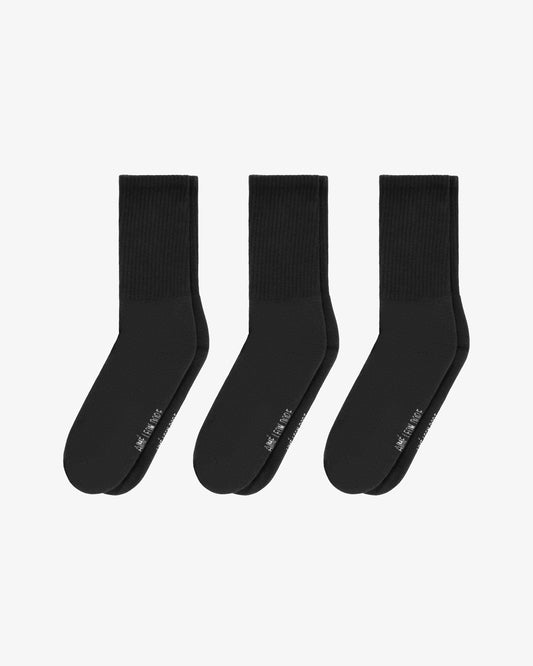 Aimé Leon Dore Black Crew Sock 3-Pack Accessories