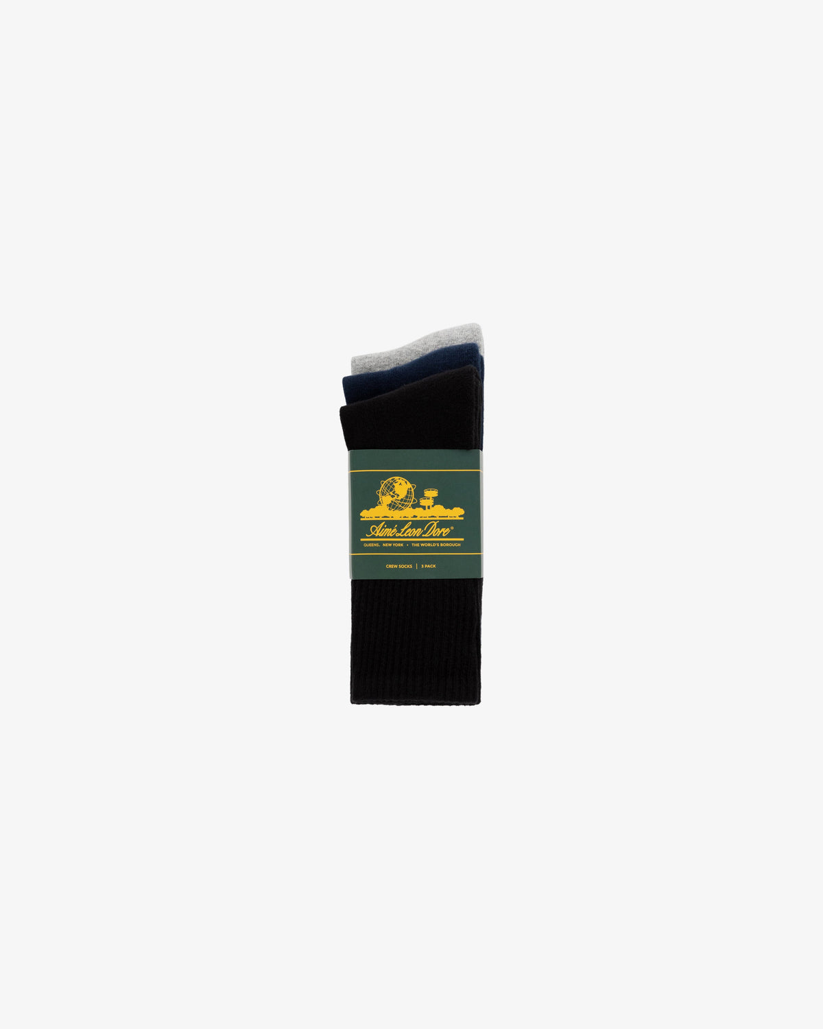 Aimé Leon Dore Multi (black, navy, grey) Crew Sock 3-Pack Accessories