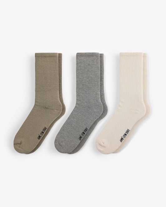Aimé Leon Dore Multi (heather grey, pristine, laurel oak) Crew Sock 3-Pack Accessories